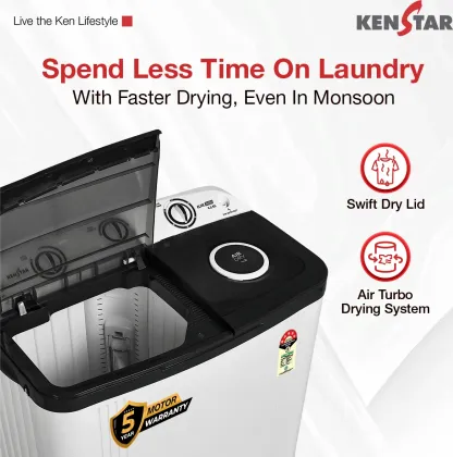 Kenstar KSSA655NNNDG 6.5 kg Semi Automatic Washing Machine