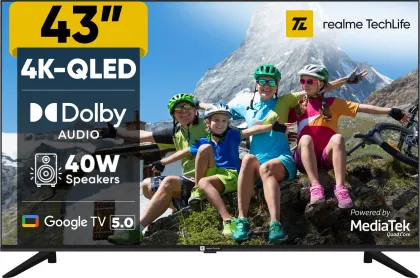 realme TechLife 43UHDGQRASDQ 43 inch Ultra HD 4K Smart QLED TV