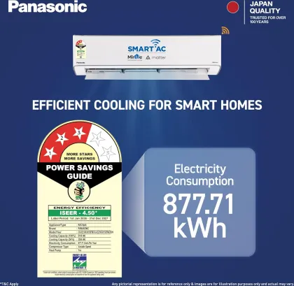 Panasonic CS/CU-EZ18CKYXFM 1.5 Ton 3 Star 2026 Inverter Split AC