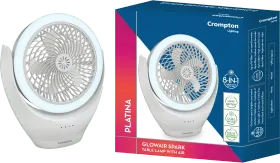 Crompton Glowair Spark 220 mm 5 Blade Rechargeable Table Fan