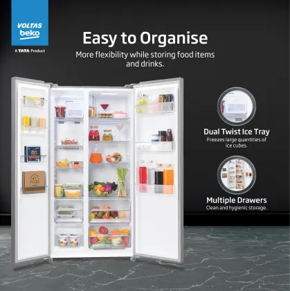 Voltas Beko RSB495/FPV300RXID 472 L Side by Side Refrigerator