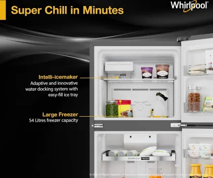 Whirlpool IF INV 278 Lunar Steel Conv-Y 235 L 3 Star Double Door Refrigerator