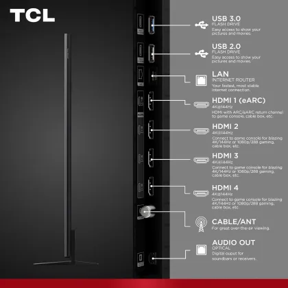 TCL Class QM8L Series 75 inch Ultra HD 4K Smart QLED TV (75QM8L)
