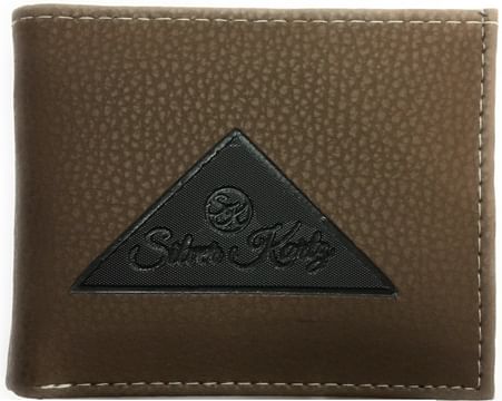 Silver Kartz Men's Brown Tri-Log Smoothe Genuine Leather Wallet