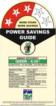 Carrier CAI18CE3R36F1 1.5 Ton 3 Star 2026 Inverter Split AC (Xcel Edge Gxi)