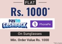 Get Flat Rs. 1000 on minimum purchase of Rs. 1000 on Sunglasses