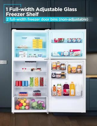 BLACK+DECKER BR2010JW 20.1 Cu Ft Double Door Refrigerator