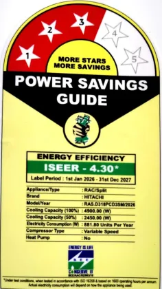 Hitachi RAS.D318PCD3SM1 1.5 Ton 3 Star 2026 Inverter Split AC