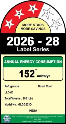 Lloyd GLDG223DJWBI 205 L 3 Star Single Door Refrigerator