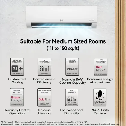 LG US-Q19PWZE3 1.5 Ton 5 Star 2025 Inverter Split AC