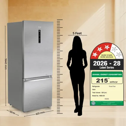 Haier HEB-333DSA-P 325 L 3 Star Double Door Refrigerator
