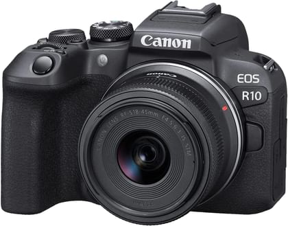 Canon EOS R10 24.2 MP Mirrorless Camera (RF-S 18-45mm F/4.5-6.3 IS STM Lens)