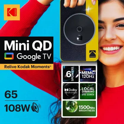 Kodak IconiK Series 65 inch Ultra HD 4K Smart Mini LED TV (K65Mini502)