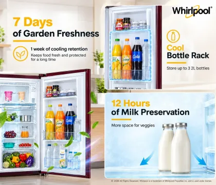 Whirlpool 230 IMPRO PRM 2S 207 L 2 Star Single Door Refrigerator
