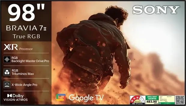 Sony выпустила в Индии 98-дюймовый телевизор Bravia 7 II с True RGB
