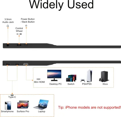 Ponkloie ZQ01 15.6 inch Full HD Portable Monitor