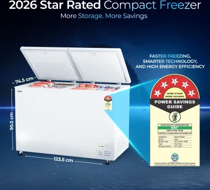 Haier HFC-410DPW5 383 L Double Door Deep Freezer