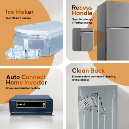 Haier HEF-252IEGS-P 240 L 2 Star Double Door Refrigerator