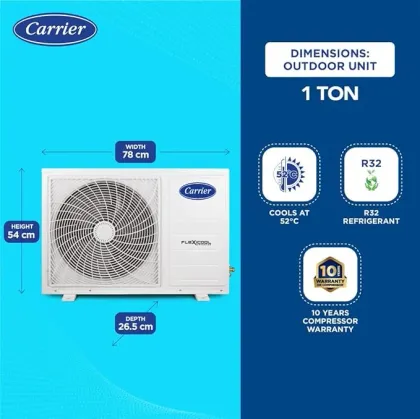 Carrier Flexicool 12K KURVE RXI 1 Ton 3 Star 2023 Inverter Split AC