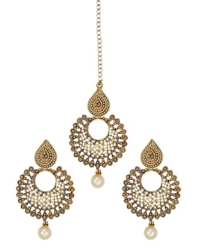 Zaveri Pearls Jewellery Set for Women (Golden) (ZPFK6088)