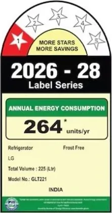 LG GLT2216WYRI 225 L 1 Star Double Door Refrigerator