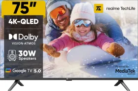 Realme TechLife 75UHDGQRWSTQ 75 inch Ultra HD 4K Smart QLED TV