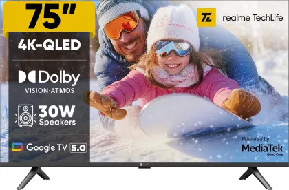 Realme TechLife 75UHDGQRWSTQ 75 inch Ultra HD 4K Smart QLED TV