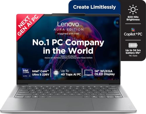 Lenovo Yoga Slim 7 Aura Edition 83JX00ENIN AI Laptop (Intel Evo Core Ultra 5 226V/ 16GB/ 512GB/ Win11)