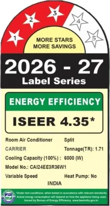 Carrier CAI24EE3R36W1 1.71 Ton 3 Star 2026 Inverter Split AC (ESTER EDGE Gxi Wi-Fi)