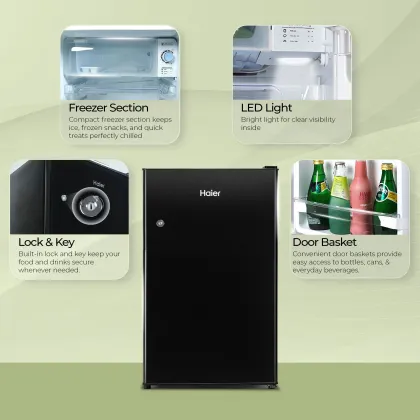 Haier HRD-1252KSA 100 L 2 Star Single Door Mini Refrigerator