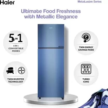 Haier HRF-2902BGI-P 240 L 2 Star Double Door Refrigerator