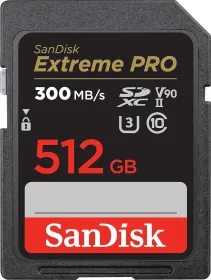 SanDisk Extreme Pro 512GB SDXC UHS-II Memory Card (300MB/s)