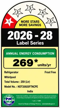 Whirlpool NEO SP305 PRM Imperial Steel-Y 259 L 1 Star Double Door Refrigerator