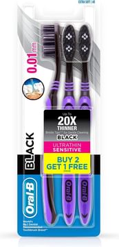 Oral-B Ultrathin Sensitive Toothbrush, 1 Piece (Black, Buy 2 Get 1 Free)