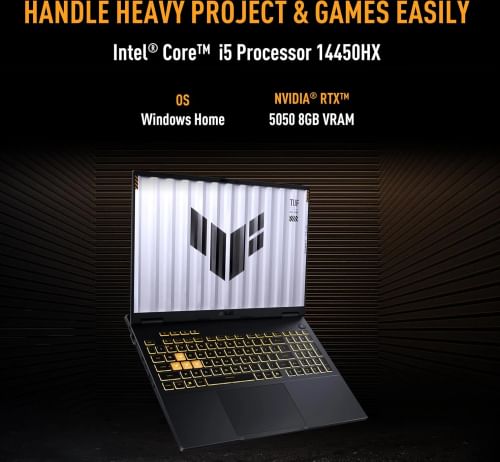Asus TUF F16 (2026) FX688JHI-TU364WS Gaming Laptop (14th Gen Core i5/ 16GB/ 512GB SSD/ Win11/ 8GB RTX 5050 8GB Graphics)