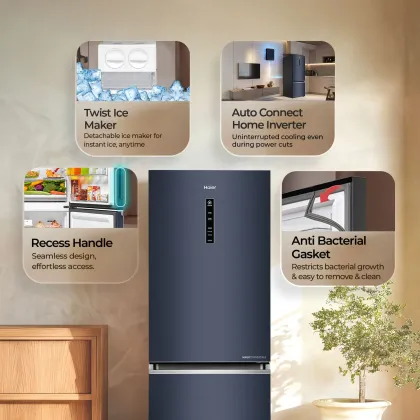 Haier HEB-332GBA-P 325 L 2 Star Double Door Refrigerator