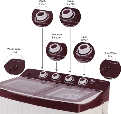 VG VGS7.2-DMW4 7.2 Kg Semi Automatic Washing Machine