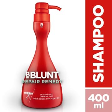BBLUNT Repair Remedy Shampoo for Damaged Hair, 400ml Pump Bottle