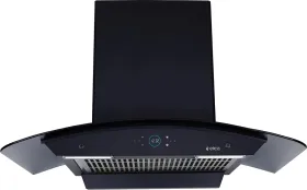 Elica iSMART GLACE FL HAC 90 LTW NERO Auto Clean Wall Mounted Chimney