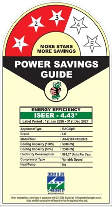 LG AS-Q19XNXE 1.5 Ton 3 Star 2026 Inverter Split AC