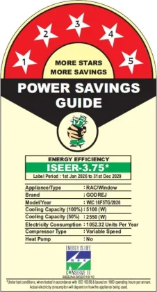 Godrej WIC 18F5TG 1.5 Ton 5 Star 2026 Inverter Window AC