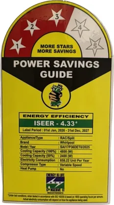 Whirlpool SAI17P36DET0 1.5 Ton 3 Star 2025 Inverter Split AC