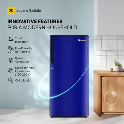 Realme TechLife 180BD3RM23-GB 180 L 3 Star Single Door Refrigerator