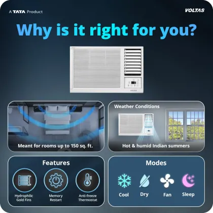 Voltas 122FS Platina 1 Ton 2 Star 2026 Window AC