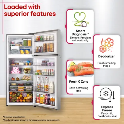 LG GLT3836SNPZ 380 L 3 Star Double Door Refrigerator