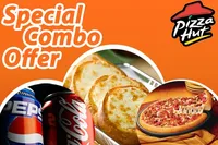 Medium Pizza, Garlic Bread & Soft Drinks for 2 Person @ Pizza Hut at Just Rs. 278