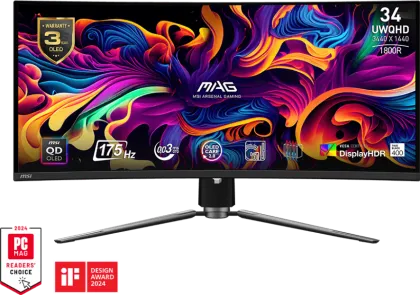 MSI MAG 341CQP QD-OLED 34 inch UWQHD Curved Gaming Monitor