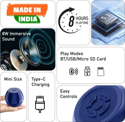 pTron Musicbot PopMini 8W Wireless Speaker