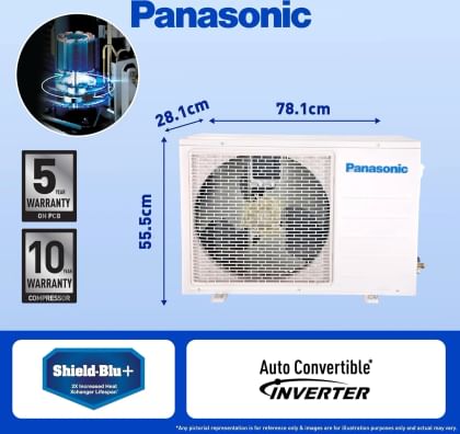 Panasonic CS/CU-NU18ZKY5W 1.5 Ton 5 Star 2024 Inverter Split AC