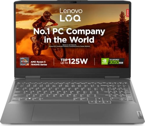 Lenovo LOQ 15APH8 82XT00EEIN Gaming Laptop (AMD Ryzen 5 7640HS/ 16GB/ 512GB SSD/ Win11/ 6GB  RTX 3050 Graph)